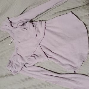 Free People Lavender off the shoulder sweater